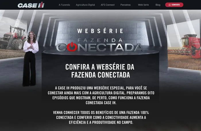 Landing page CASE IH no computador